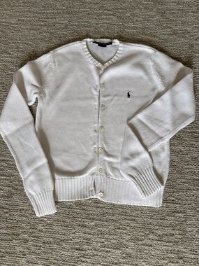 Ralph Lauren Sport Ivory Cotton Cardigan Size L